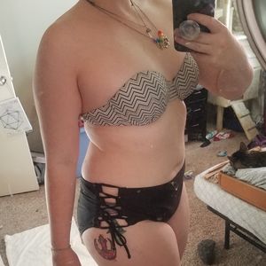 Black and white bikini